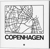 Framed White Map of Copenhagen