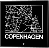 Framed Black Map of Copenhagen