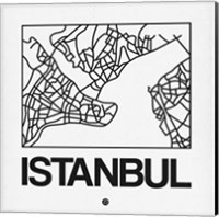 Framed White Map of Istanbul