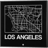 Framed Black Map of Los Angeles