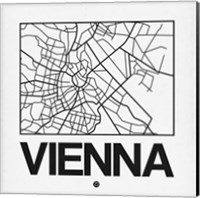 Framed White Map of Vienna