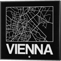 Framed Black Map of Vienna