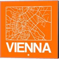 Framed Orange Map of Vienna