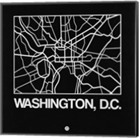 Framed Black Map of Washington, D.C.