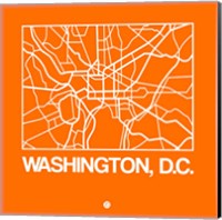 Framed Orange Map of Washington, D.C.