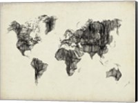 Framed World Map Drawing 2