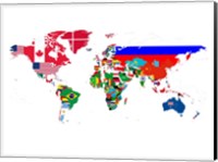 Framed World Map Contry Flags 2