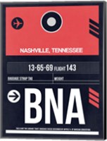 Framed BNA Nashville Luggage Tag I