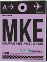 Framed MKE Milwaukee Luggage Tag I