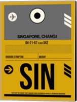 Framed SIN Singapore Luggage Tag I