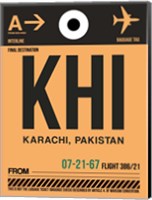 Framed KHI Karachi Luggage Tag I