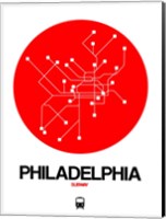 Framed Philadelphia Red Subway Map
