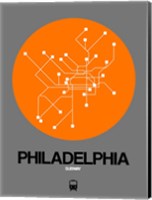 Framed Philadelphia Orange Subway Map