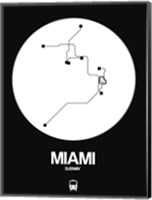 Framed Miami White Subway Map