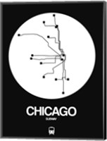 Framed Chicago White Subway Map