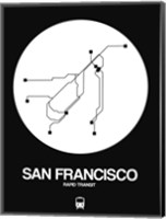 Framed San Francisco White Subway Map