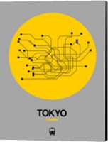 Framed Tokyo Yellow Subway Map