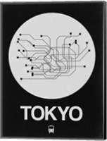 Framed Tokyo White Subway Map