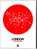 Framed London Red Subway Map