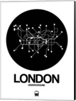 Framed London Black Subway Map