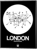 Framed London White Subway Map
