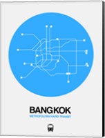 Framed Bangkok Blue Subway Map