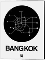 Framed Bangkok Black Subway Map