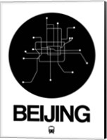 Framed Beijing Black Subway Map