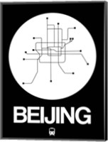 Framed Beijing White Subway Map