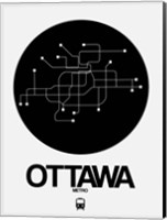 Framed Ottawa Black Subway Map