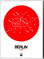 Framed Berlin Red Subway Map