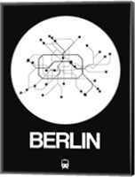 Framed Berlin White Subway Map
