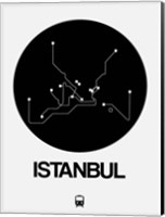 Framed Istanbul Black Subway Map