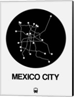 Framed Mexico City Black Subway Map