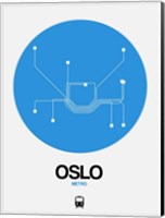 Framed Oslo Blue Subway Map