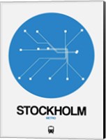 Framed Stockholm Blue Subway Map