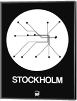 Framed Stockholm White Subway Map