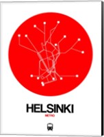 Framed Helsinki Red Subway Map