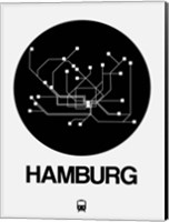 Framed Hamburg Black Subway Map