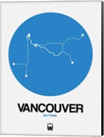 Framed Vancouver Blue Subway Map