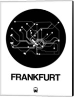 Framed Frankfurt Black Subway Map