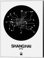 Framed Shanghai Black Subway Map