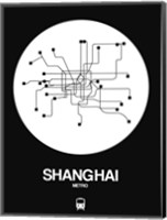 Framed Shanghai White Subway Map