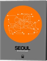 Framed Seoul Orange Subway Map