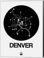 Framed Denver Black Subway Map