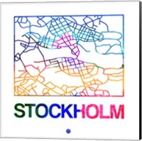 Framed Stockholm Watercolor Street Map