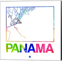 Framed Panama Watercolor Street Map