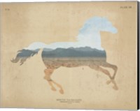 Framed 'American Southwest Horse Distressed' border=