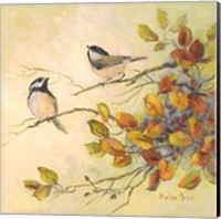Framed 'Birds of Autumn I' border=
