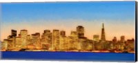 Framed Illuminated Cityscape at the Waterfront, San Francisco Bay, California